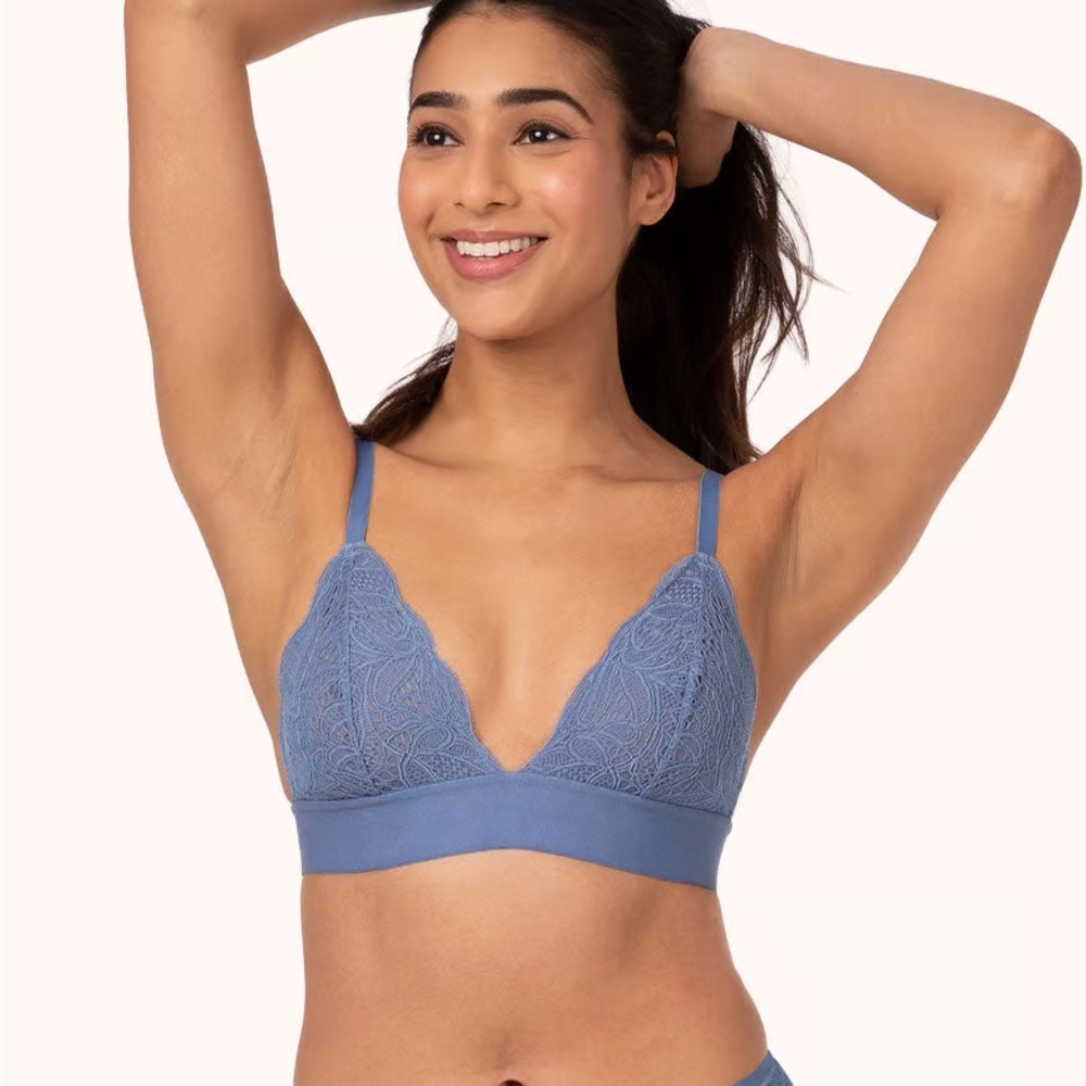 Lively Long-Lined Lace Bralette Vintage Indigo M - Picture 3 of 3
